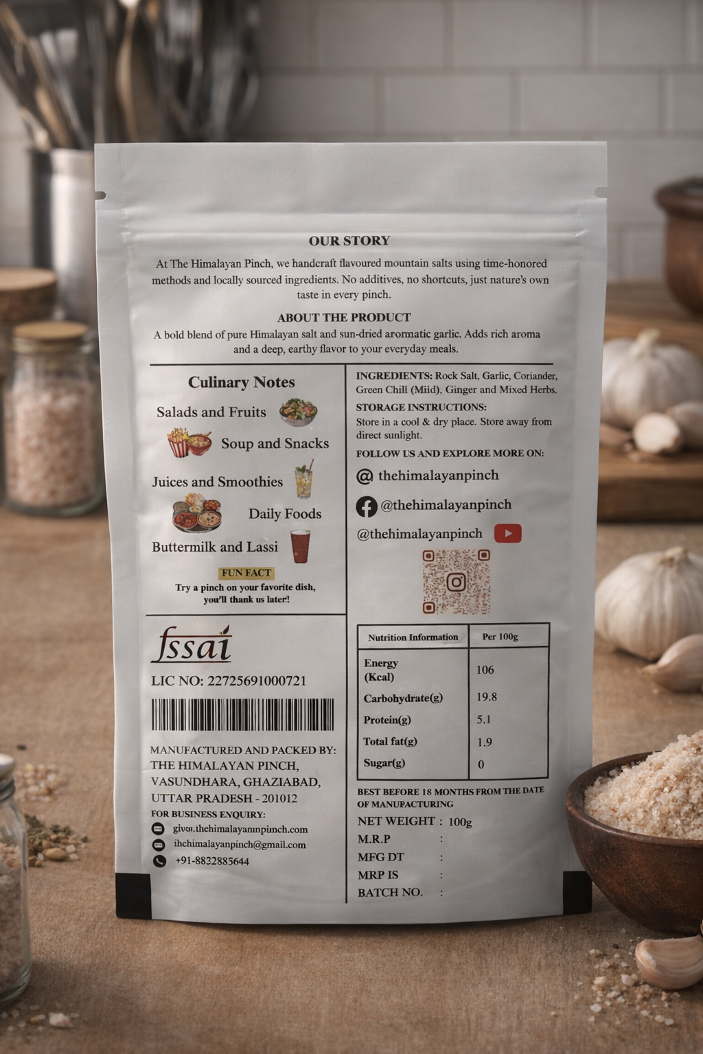 Garlic Flavoured Seasoning Salt (100g)